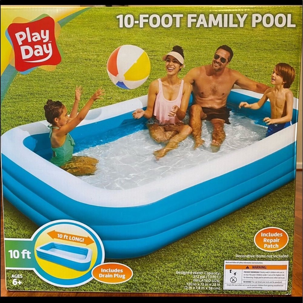 Play Day 10 foot Family Swimming Pool 🏊‍♂️